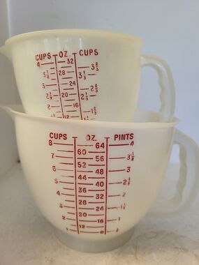 1970s Tupperware Measuring Mixing Cups #500-9 #1288-4